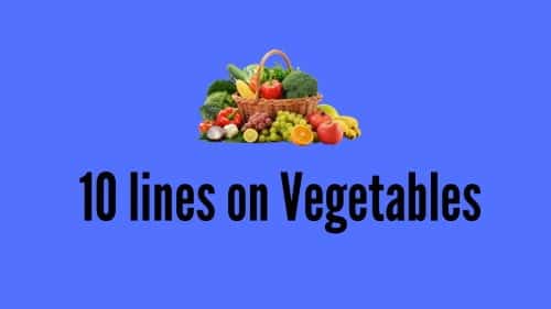 10 lines on Vegetables