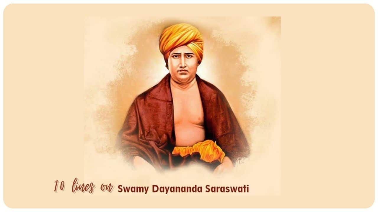 short essay 10 lines on swami dayanand in english