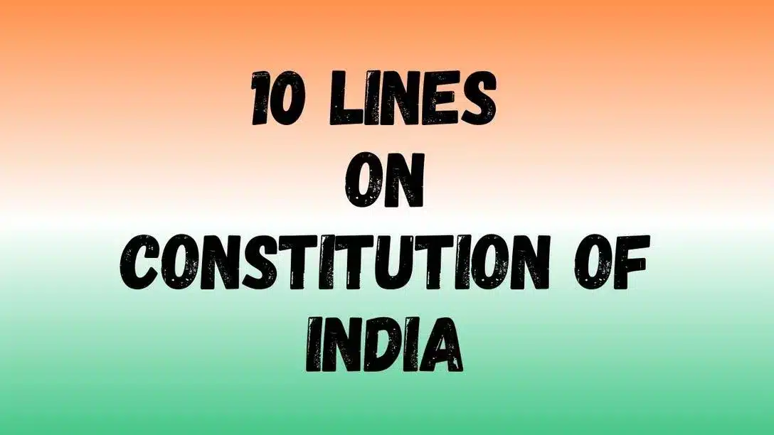 constitution of india essay in english 10 lines