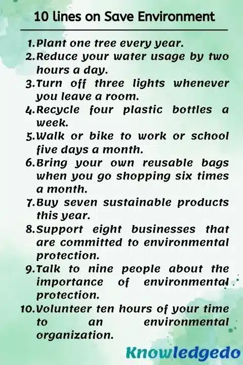save environment essay 10 lines